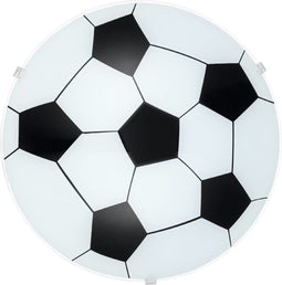 EGLO Junior 1 - Plafond- en Wandlamp - Ø 24,5 cm - Voetbal - Wit/Zwart
