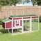 vidaXL - Kippenhok - 204x50x84 - cm - massief - grenenhout - rood