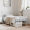 vidaXL - Bedframe - met - hoofd- - en - voeteneinde - metaal - wit - 80x200 - cm