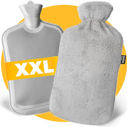 XXL kruik met hoes 3,5 liter - Pasper warmwaterkruik - 8 uur warmte - cadeau voor vrouw, vriendin en verjaardag