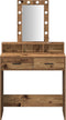 vidaXL - Kaptafel - met - LED - Verlichting - - - Vintage - Houtlook, - 79x41x140 - cm