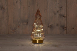 Anna's Collection - B.O.T. Tree Glass 10X23,5 cm Pink With Golden B...