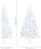 vidaXL - Kunstkerstboom - met - verlichting - en - kerstballen - half - 150 - cm - wit