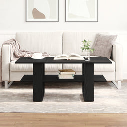 vidaXL - Salontafel - Zwart - Eiken - 102x55x42 - cm - Geengineerd - Hout