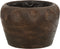 J-Line bloempot Thibo - hout/kunststof - donkerbruin - large - Ø 35 cm