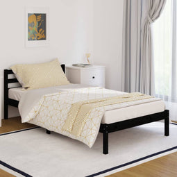 vidaXL - Bedframe - massief - grenenhout - zwart - 100x200 - cm