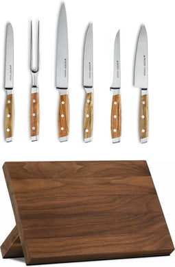 Felix Zepter Complete Messenset - 7-delig - RVS Lemmet - Luxe Houten Blok