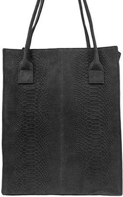 DSTRCT Medium Schoudertas / Crossbodytas Dames - Leer - Portland Road - Crocoprint - Zwart