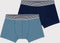 Petit Bateau Set van 2 boxershorts jongens - Stretchkatoen - Elastische tailleband - Blauw (2 stuks)