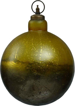 PTMD Mustard Kerstbal - H25 x Ø25 cm - Glas - Geel