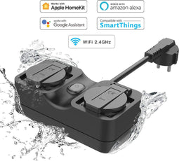 Meross MSS620 - Smart Wi-Fi Plug - IP44 waterdicht - Werkt met Apple HomeKit Alexa Google Assistant