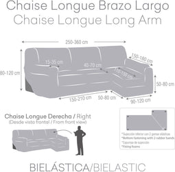 Hoes voor chaise longue met lange armleuning rechts Eysa THOR Bordeaux 170 x 110 x 310 cm