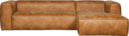 WOOOD Bean Hoekbank Rechts - Recycle leer - Cognac - 73x305x96