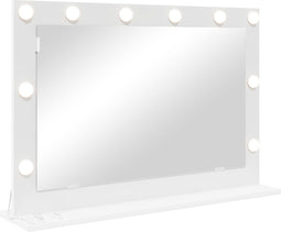vidaXL - Make-upspiegel - met - LED-verlichting - - - Wit - 80x55x18 - cm