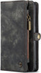 Caseme - Vintage 2 in 1 portemonnee hoes - Geschikt voor Samsung Galaxy S22 Plus / S22+ - Zwart