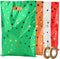 Feestio Uitdeelzakjes 100 Stuks - 17 x 25 cm - Sterrenontwerp - Groen Oranje Wit Rood (100 stuks)