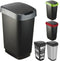 Rotho Twist - Afvalbak 25L - BPA-vrij - zwart/zilver (incl 6 stickers)