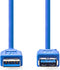 USB-Kabel - USB 3.2 Gen 1 - USB-A Male - USB-A Female - 5 Gbps - Vernikkeld - 1.00 m - Rond - PVC - Blauw - Polybag