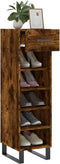 vidaXL - Schoenenkast - 30x35x105 - cm - bewerkt - hout - gerookt - eikenkleurig