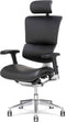 X-Chair bureaustoel X4 echt leer Zwart met hoofdsteun