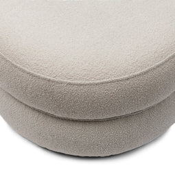 Riviera Maison San Remo Stool D70 Natural Grey - Polyester, Acryl, Rubberhout - Natural Grey - 72.0x72.0x43.0 cm