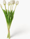 J-Line bloemenboeket Tulpen - kunststof - wit - large - 7 stuks