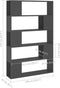 vidaXL - Boekenkast/kamerscherm - 100x24x155 - cm - bewerkt - hout - grijs