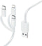 Hama 00201535 - 3-in-1 Multi Oplaadkabel - USB-A naar USB-C/Lightning/Micro USB - 100cm - Wit