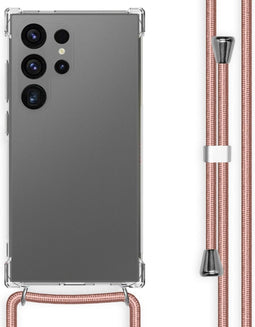 imoshion Hoesje Geschikt voor Samsung Galaxy S24 Ultra Hoesje Met Koord - imoshion Backcover met koord - Rosé Goud