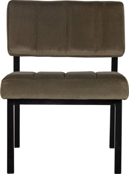 WOOOD Exclusive Kaja Fauteuil - Velvet - Army - 72x55x74
