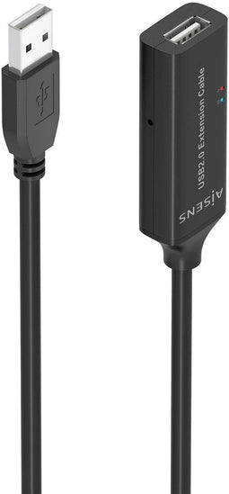 AISENS A101-0916 - USB-kabel USB 2.0 - 5 m USB A - Zwart