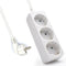 Ewent EW3958 - Stekkerdoos 3x Geaard 3680W - Wit (3 stuks)