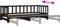 vidaXL - Slaapbank - met - onderschuifbed - 90x190 - cm - massief - grenenhout - zwart