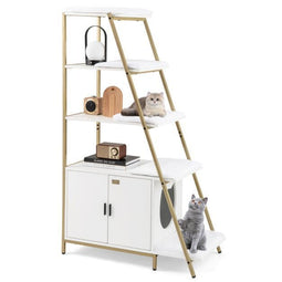 Coast Kattenbakkast - 2-in-1 Kattenmeubel met 5 Planken - Rustiek bruin