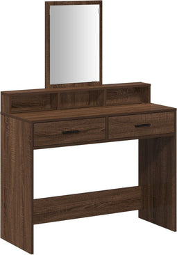 vidaXL - Kaptafel - met - Laden - in - Bruin - Eiken - - - 100x41x140 - cm