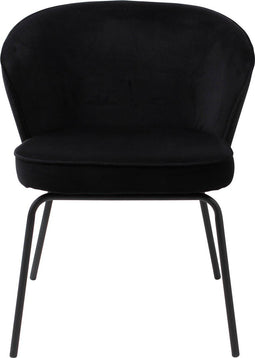 BePureHome Admit Eetkamerstoel - Velvet - Zwart - 77x60x59