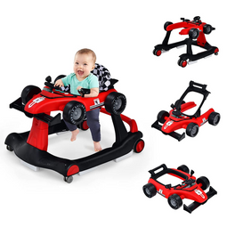 Coast Loopwagen - 4-in-1 - Veiligheidsbumper - Rood/Zwart