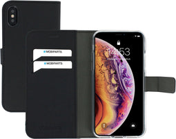 Mobiparts Saffiano Wallet Case - iPhone X iPhone XS - Ruimte voor 3 pasjes - Zwart