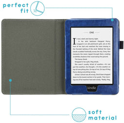 imoshion E-reader Hoesje - Geschikt voor Amazon Kindle Paperwhite 4 - Vegan Leather Bookcase - Donkerblauw