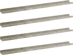 vidaXL - Wandschappen - 4 st - 100x9x3 cm - betongrijs