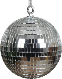 Ornament glas discobal d15 cm zilver