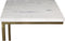 Bijzettafel Read - 32x32x65 cm - Wit/goud - Wit marmer/ijzer