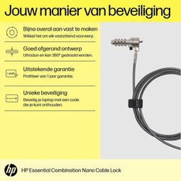 HP Essential - Nano-combinatiekabelslot - 1,83 m - Universeel