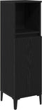 vidaXL - Badkamerkast - Zwart - Eiken - 30x30x100 - cm - Bewerkt - Hout
