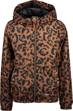 Moodstreet Meisjes Jas - 158/164 - Capuchon - Terra met tiger print