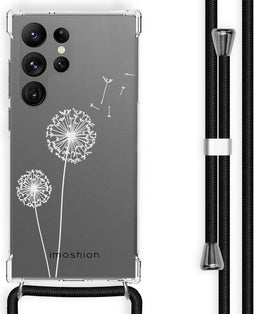 iMoshion Hoesje Geschikt voor Samsung Galaxy S23 Ultra Hoesje Met Koord - iMoshion Design Hoesje met Koord - Transparant / Dandelion