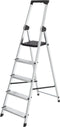 BRASQ Huishoudtrap 5-treden - Inklapbaar aluminium - Antislip - Zilver