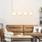 Brilliant Glint - Hanglamp 4-vlams D45 E14 40W - Hout/messing glas/metaal (niet inbegrepen)