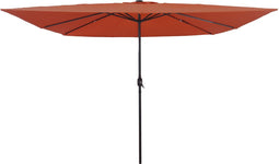 vidaXL - Vierkante - Tuinparasol - met - LED-licht - 295x245 - cm - Terracotta