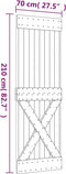 vidaXL - Schuifdeur - met - beslag - 70x210 - cm - massief - grenenhout